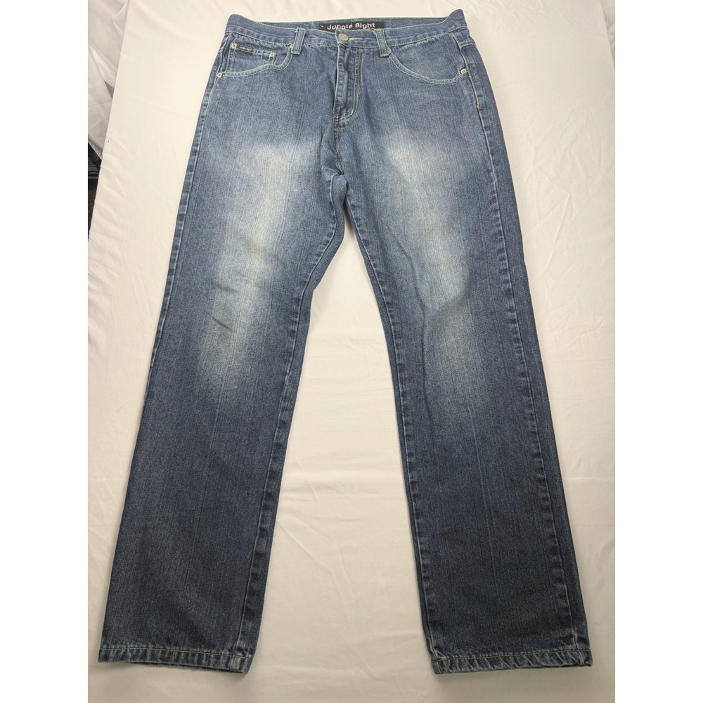 Jungle Eight 34/32 Embellished Flap Pocket Bootcut Jeans Y2K